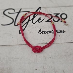Miyuki Red Knot Adjustable Bracelet
